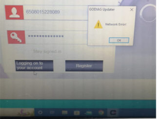 godiag updater network error solution