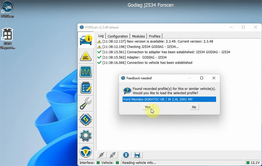 godiag j2534 works with forscan v2.3.48 on win11 pro 1